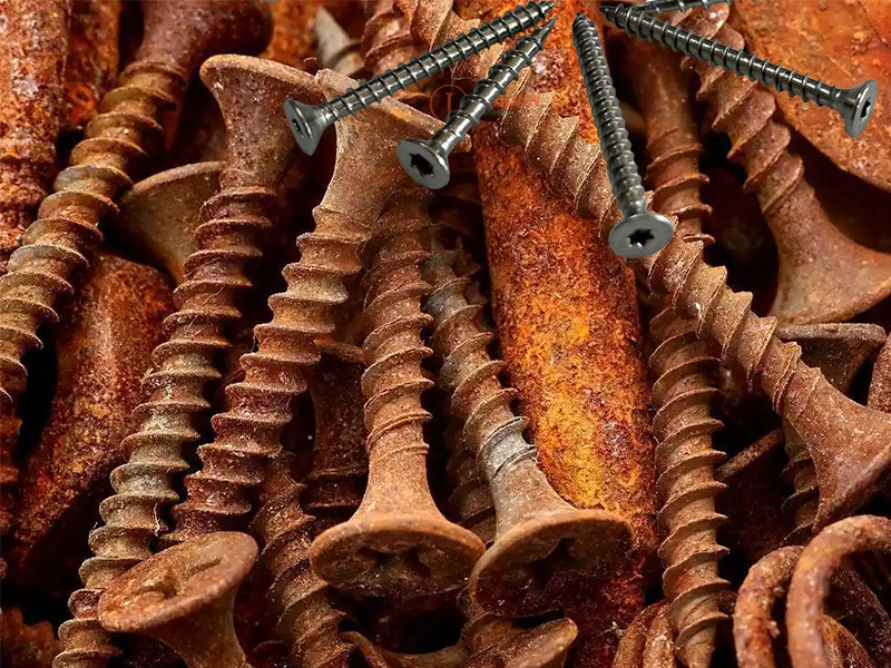 rusty drywall screws